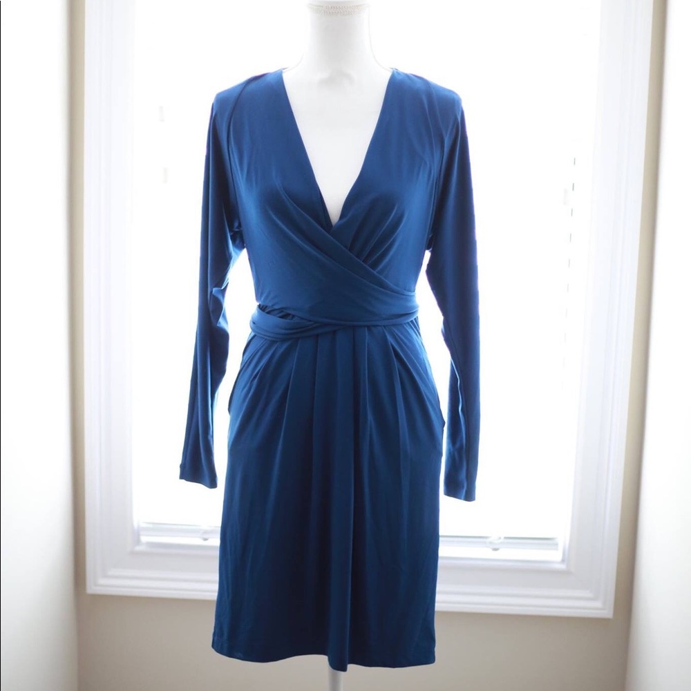 Blue wrap dress